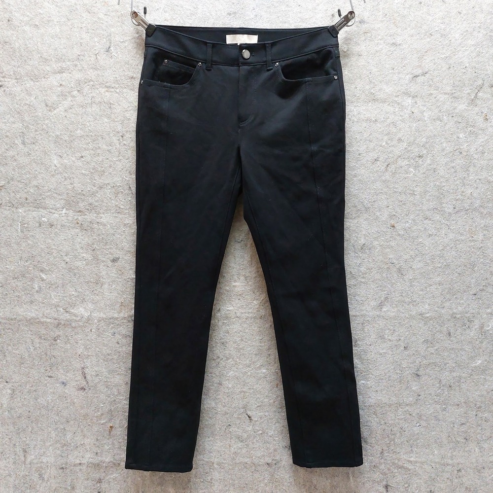 Etcetera Twiggy Pants Women's Stretch Seam Detail Slim Leg 2 Black Career Casual
